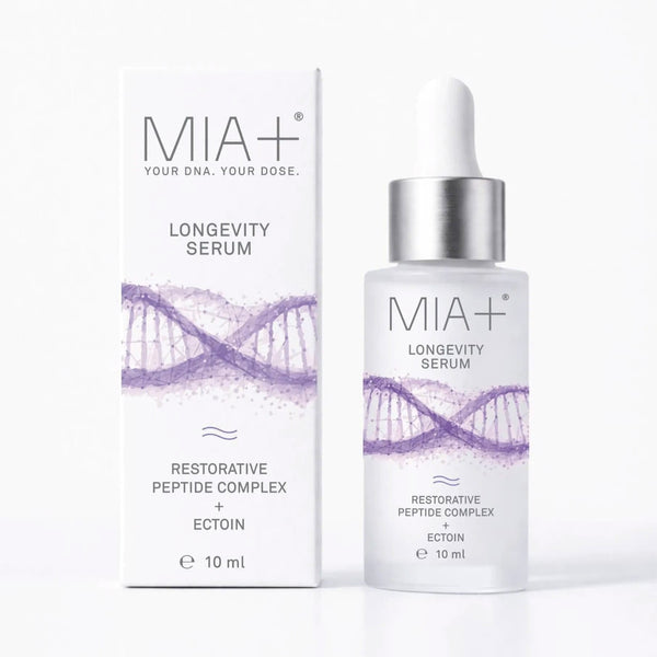 MIA+ Longevity Serum 10 ml personalised skincare serum with restorative peptide complex and ectoin.